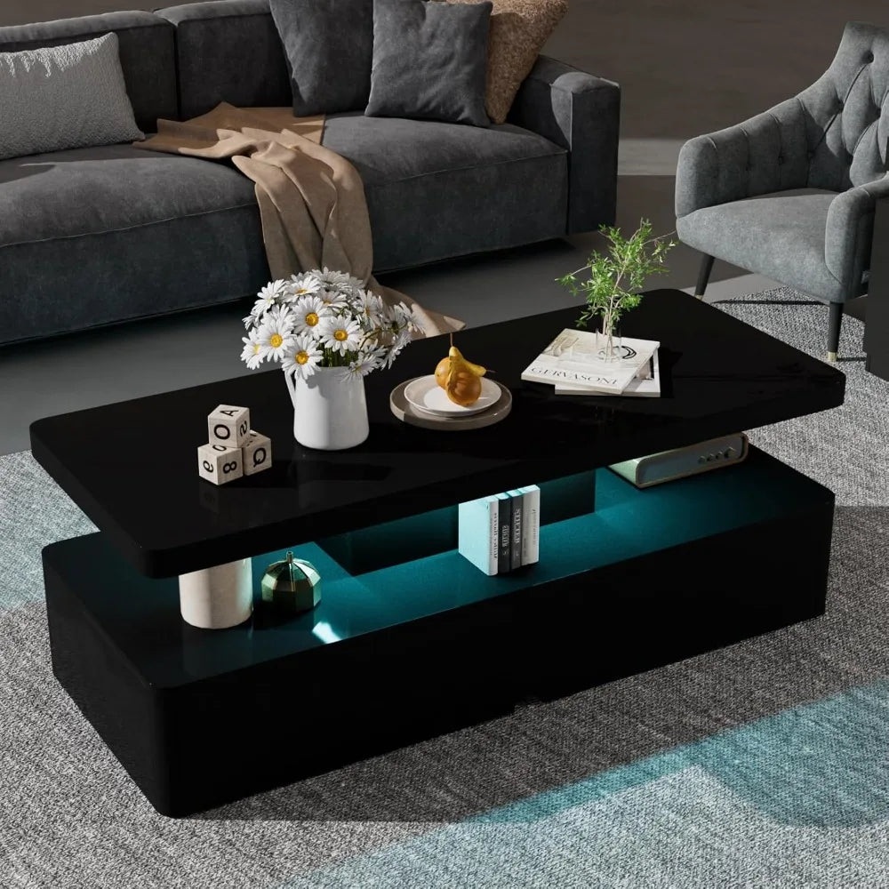 Modern Stylish Coffee & End Tables w/LED Lights