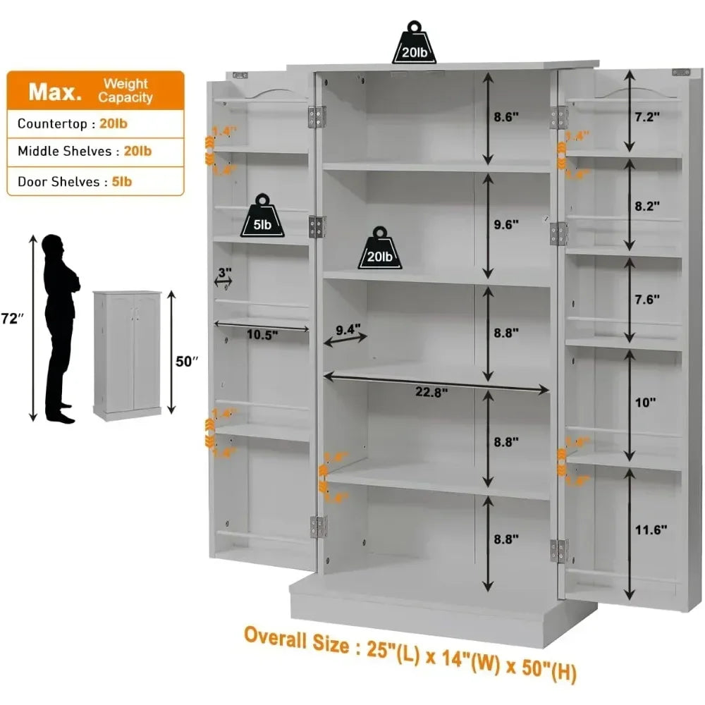LED Kitchen Pantry Storage Cabinets