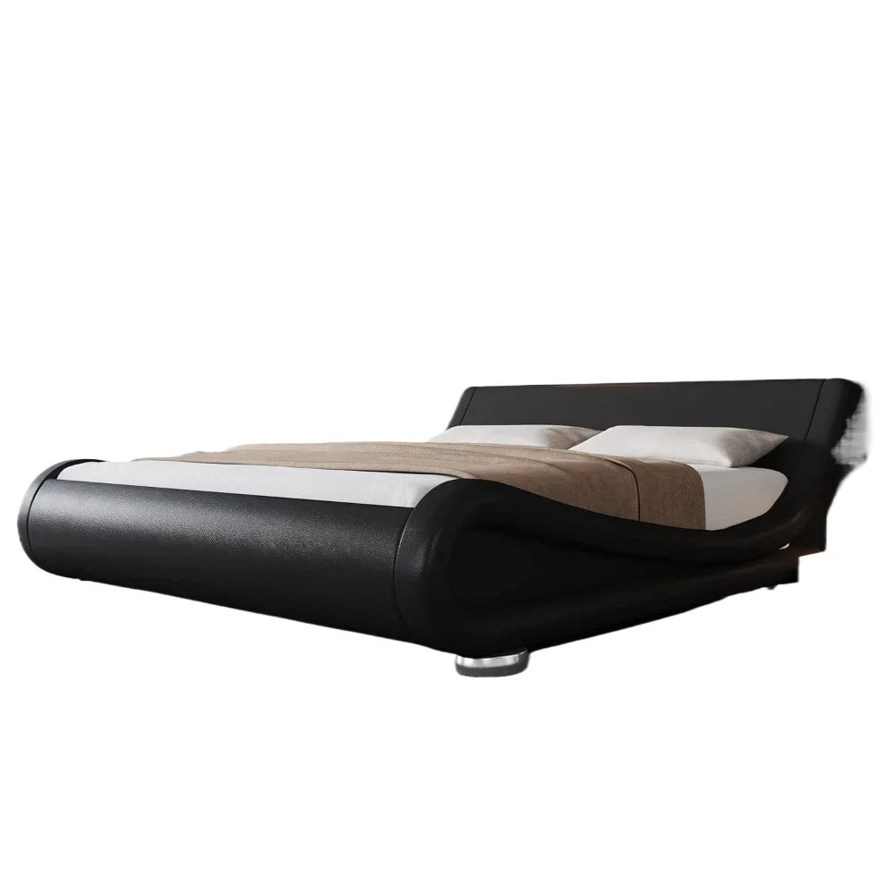 Bed Frame, Ergonomic & Adjustable Headboard