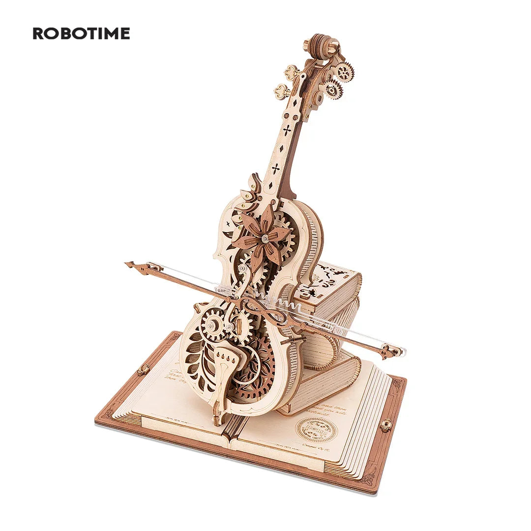 3D Wooden Puzzle Magic Cello Mechanical Music Box