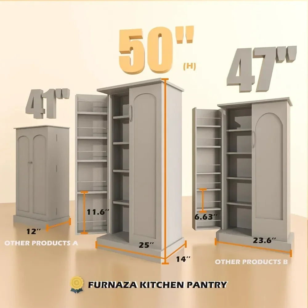 LED Kitchen Pantry Storage Cabinets