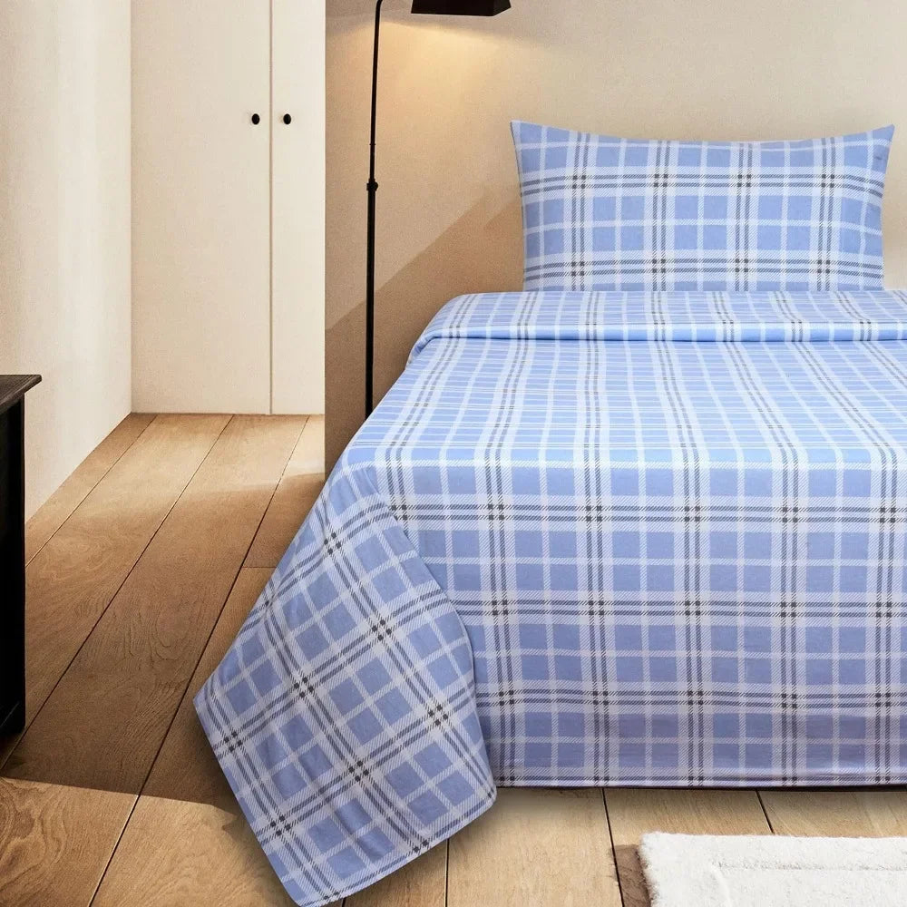 100% Cotton Printed Flannel Twin Bed Sheet Set
