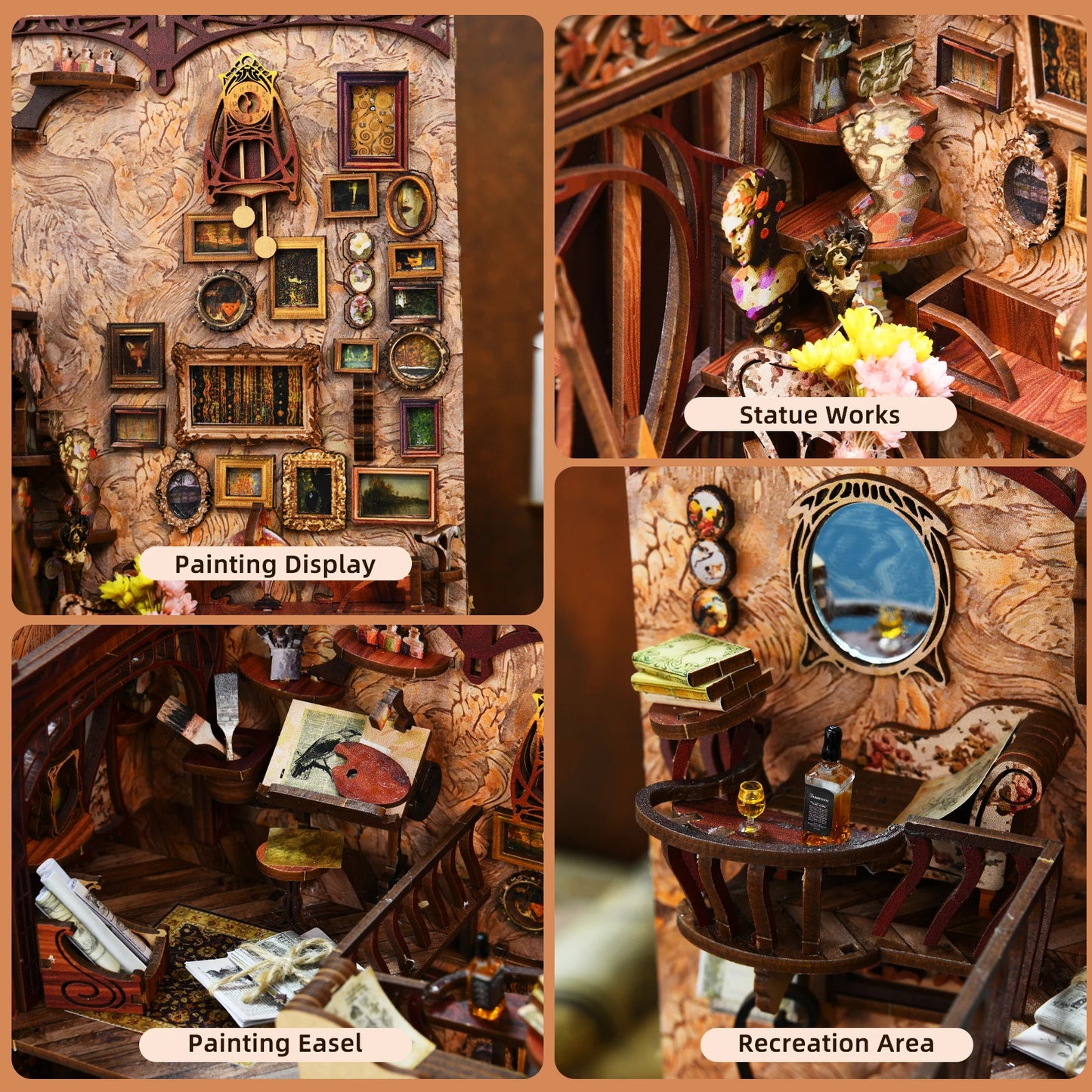 Book Nook Kit, DIY Art Nouveau Atelier