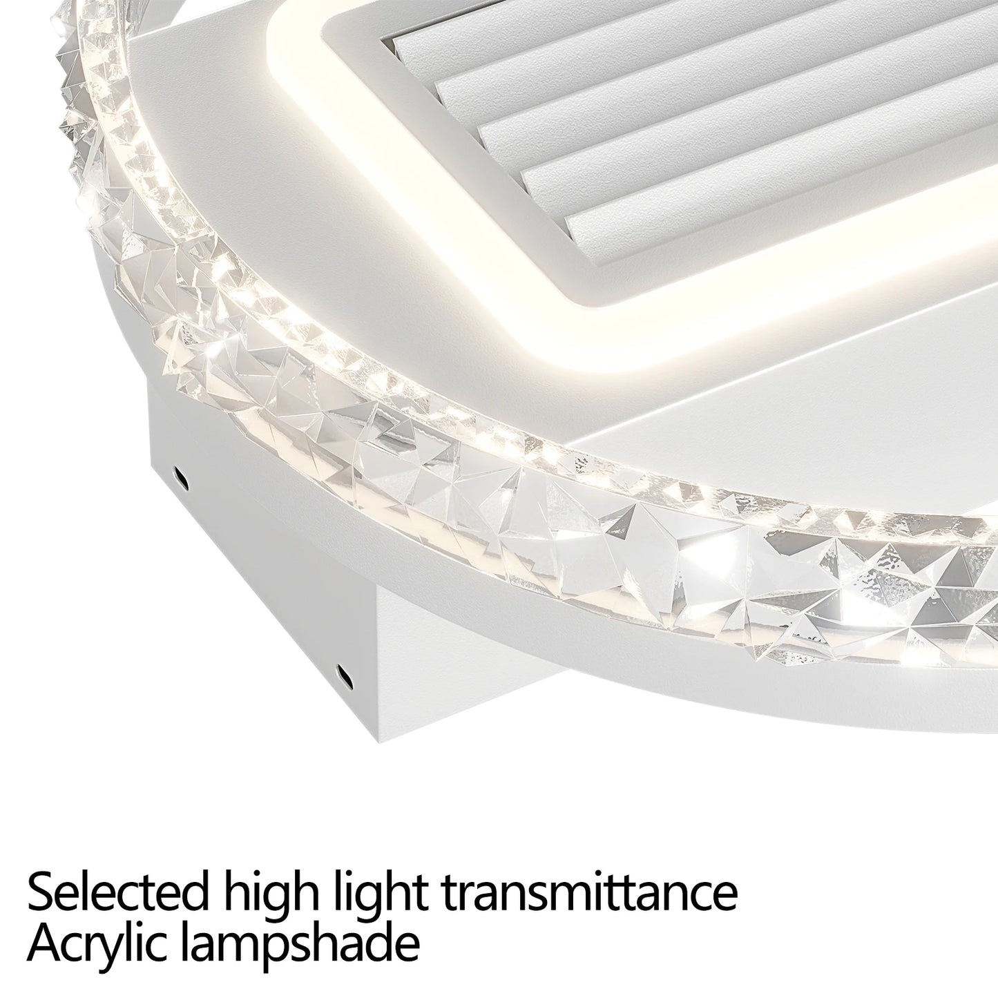 19.7" Modern Crystal LED Ceiling Fan with Light