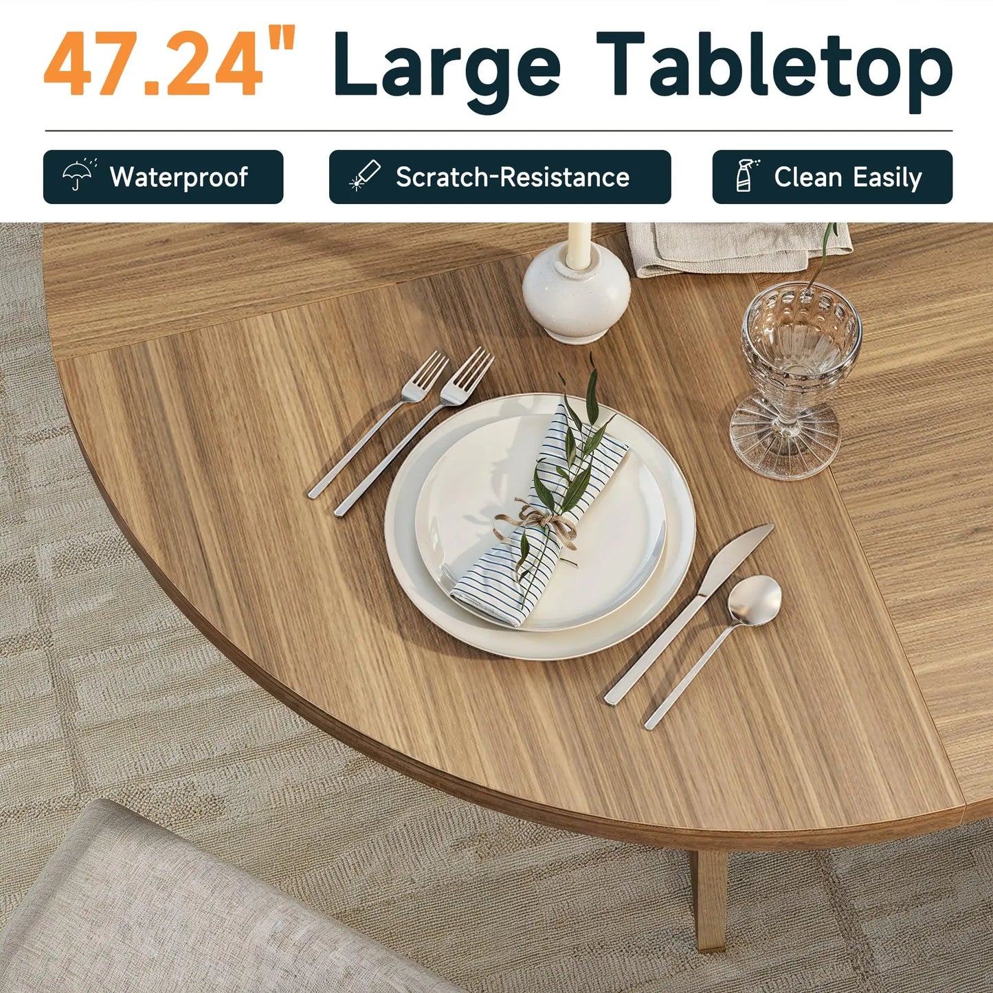 47.24" Round Dining Table for 4