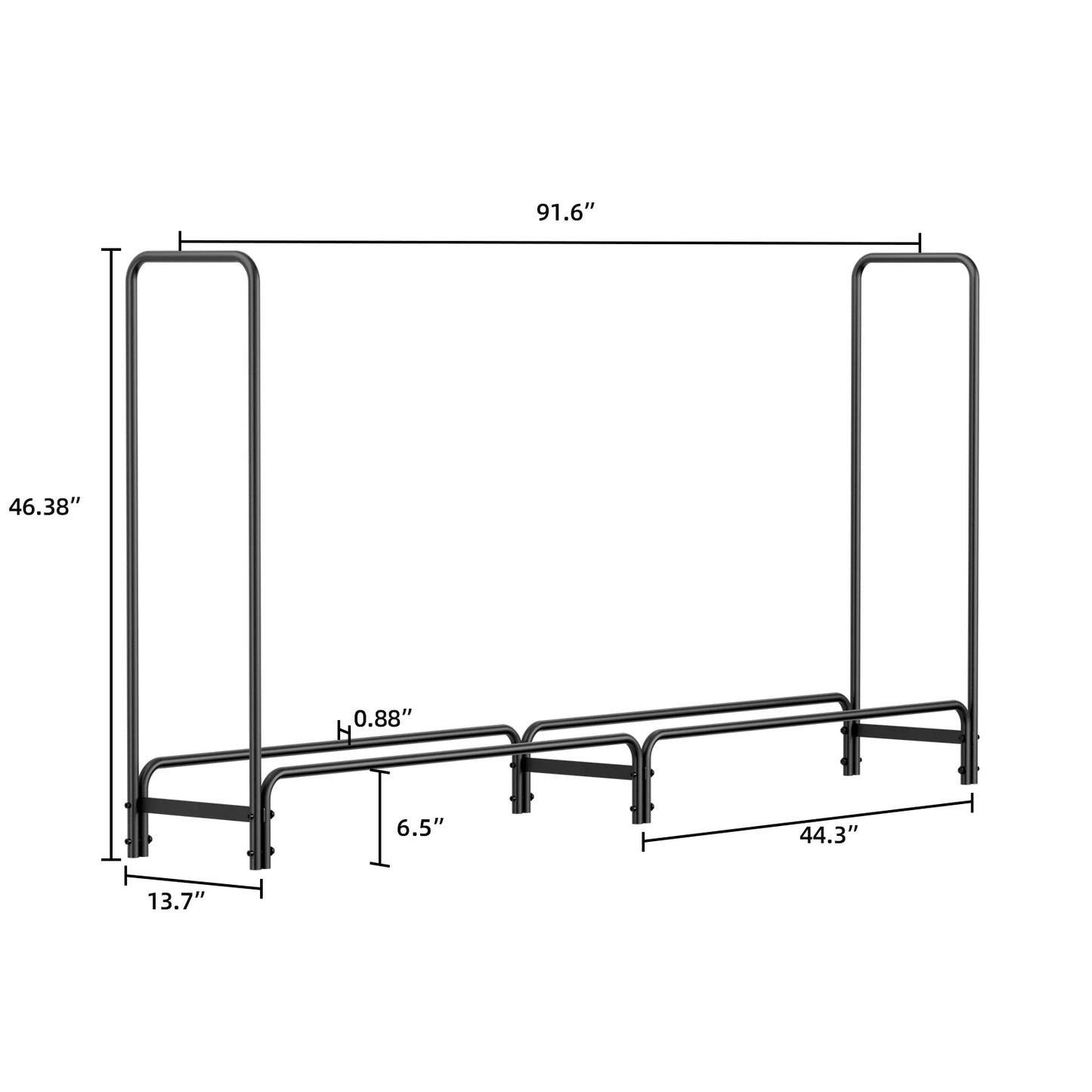 12 ft. Outdoor Fire Wood Log Rack Heavy Duty