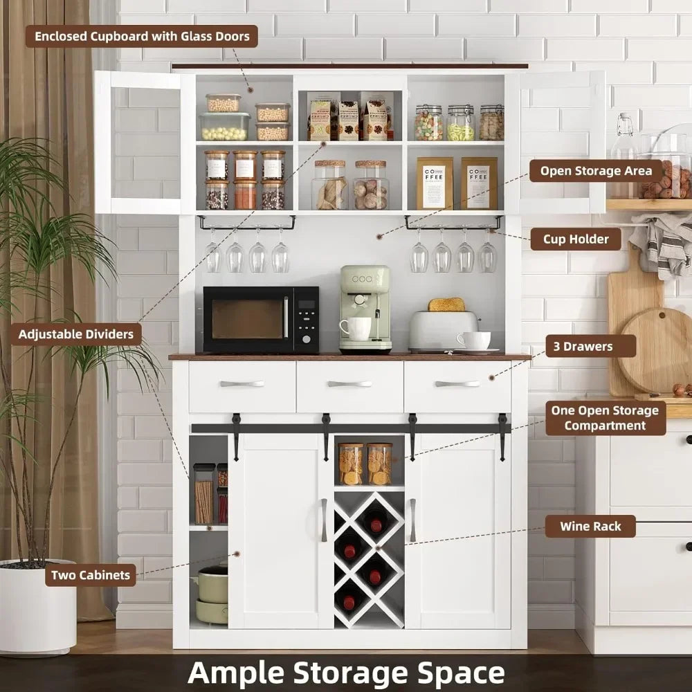 72" Tall Farmhouse Bar Cabinet