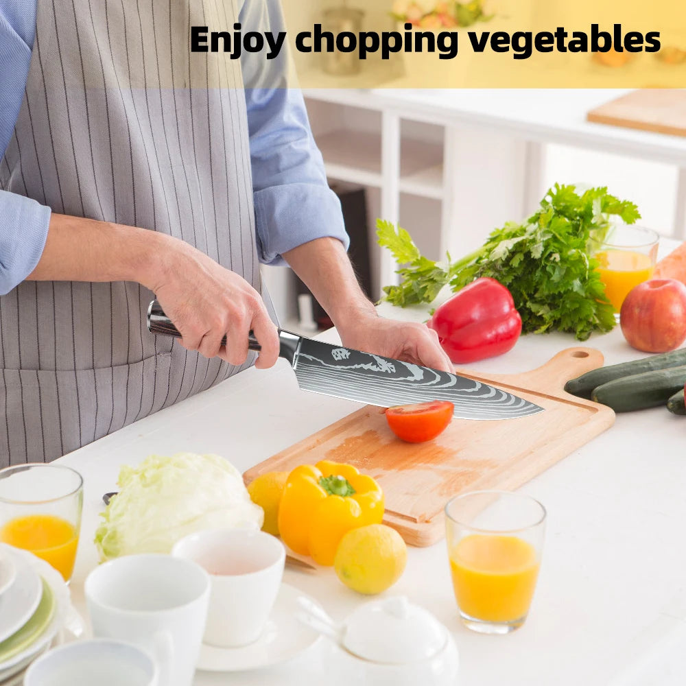 1-10PCS Chef knife Japanese Kitchen Knives Set