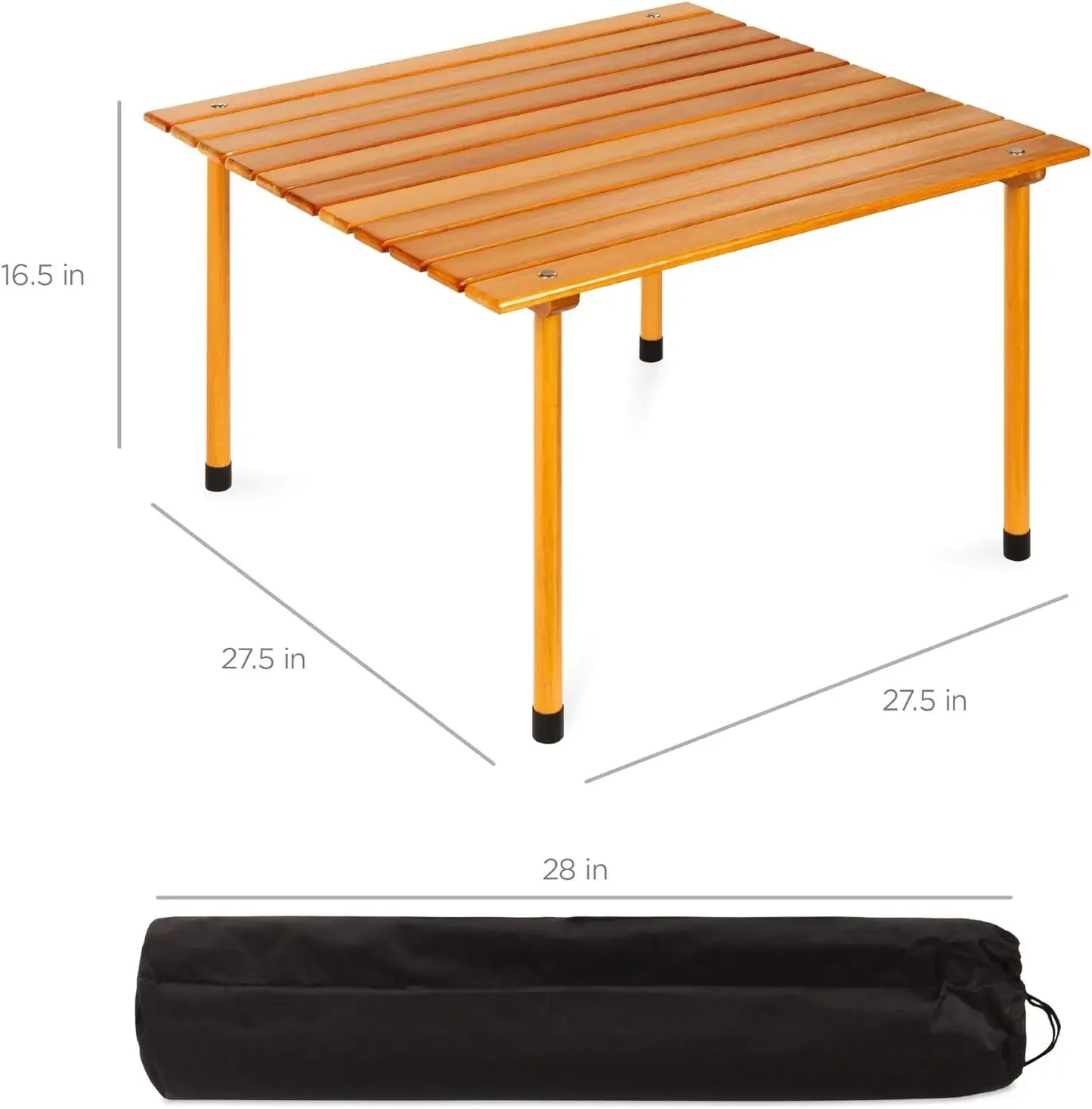 28x28in Portable Wooden Table