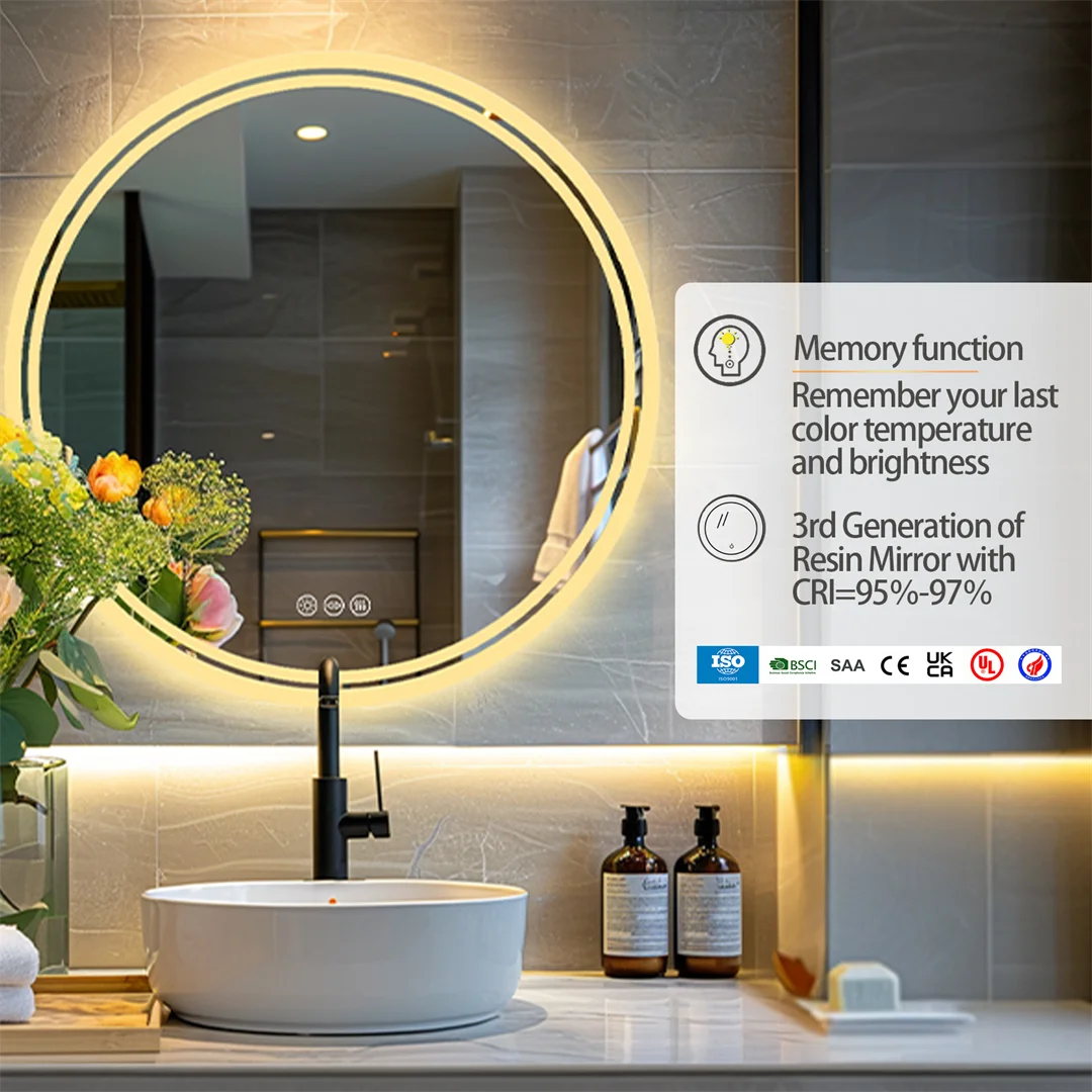 Intelligent LED Big Round Mirror