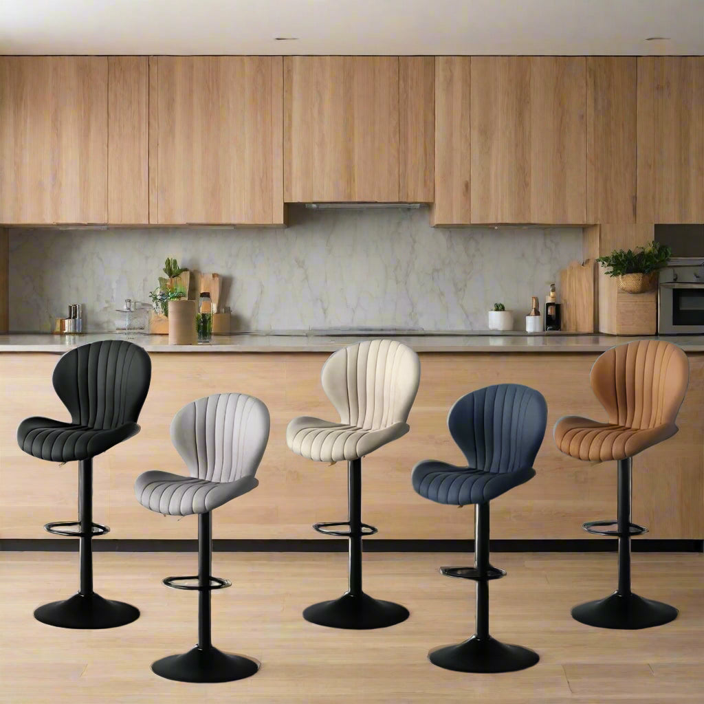 2 Pcs Set Backrest Bar Stools Luxury Modern