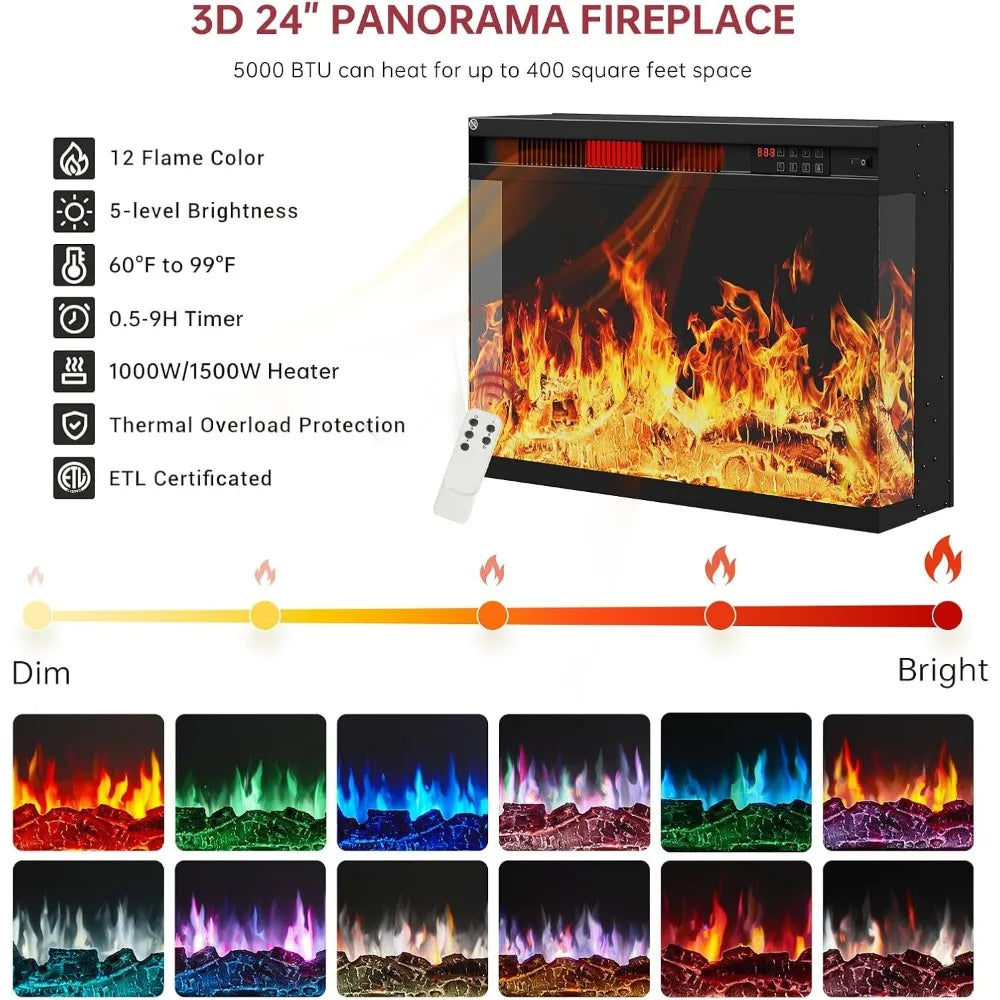59'' Fireplace TV Stand, up to 65''