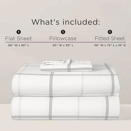 100% Cotton Printed Flannel Twin Bed Sheet Set