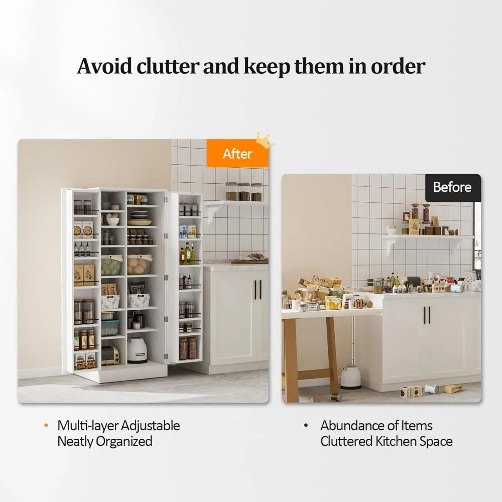 Pantry Cabinet, 59" Tall White