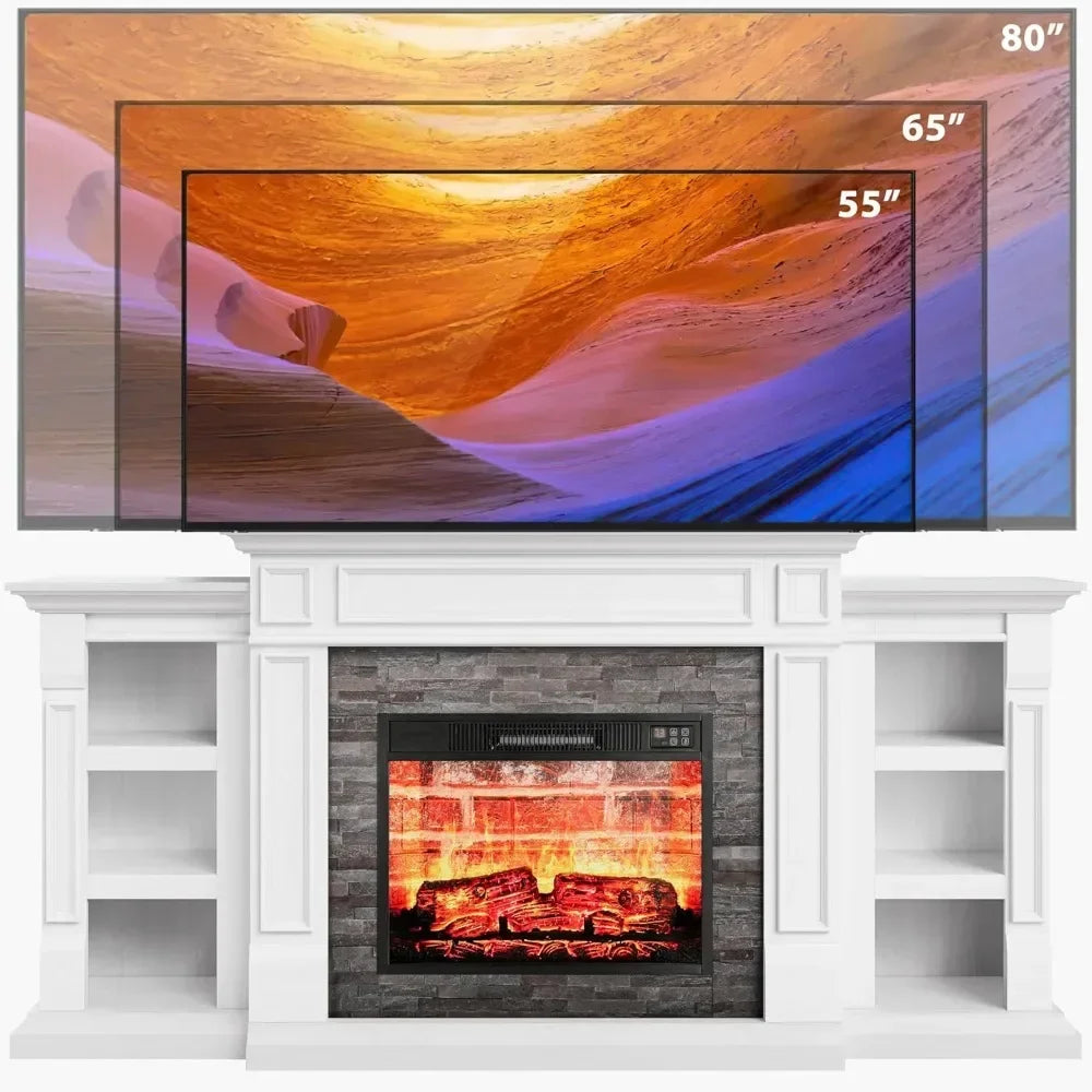 Fireplace TV Stand with Mantel 70", TVs Up To 80"