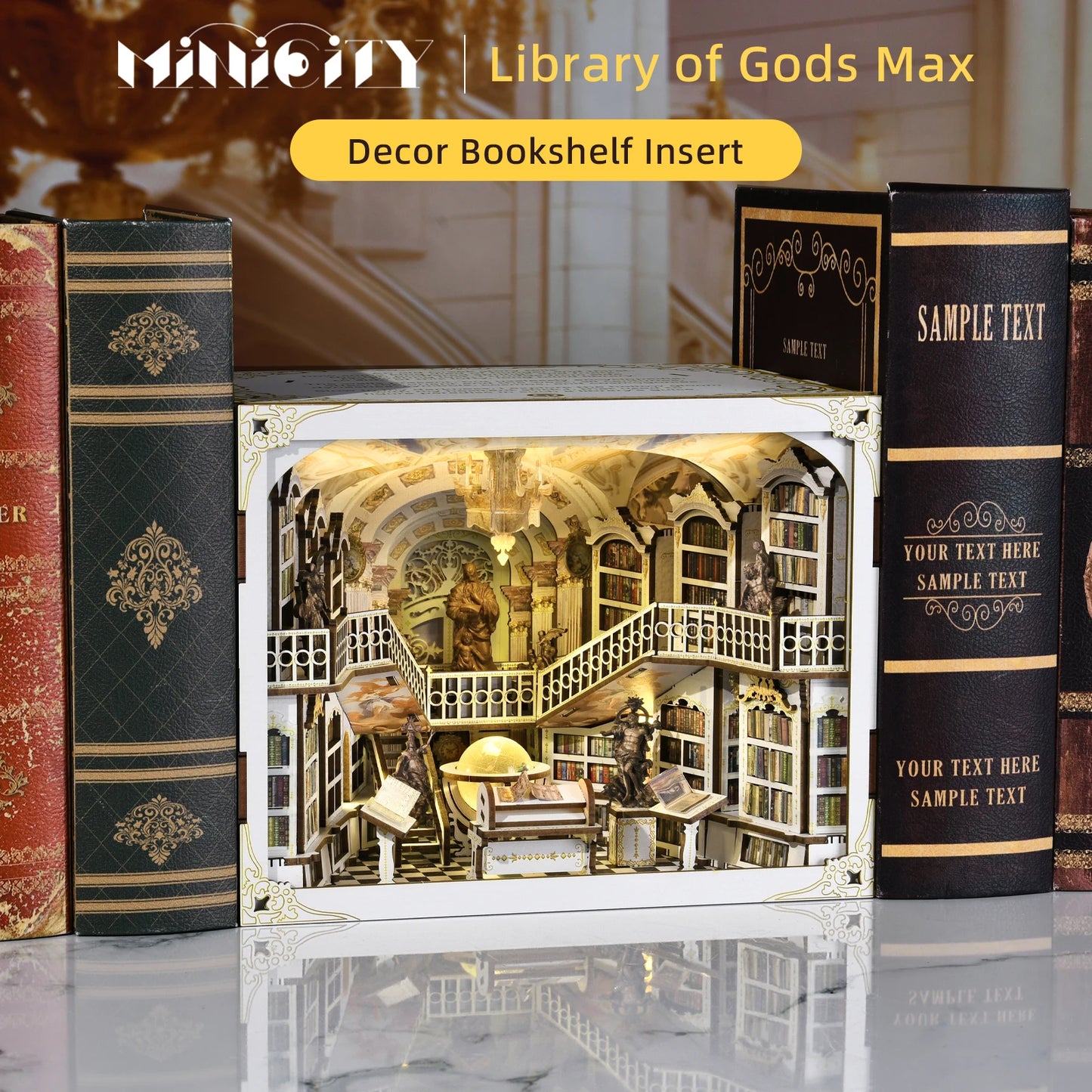 Book Nook Library of Gods DIY Kit, w/LED Lights