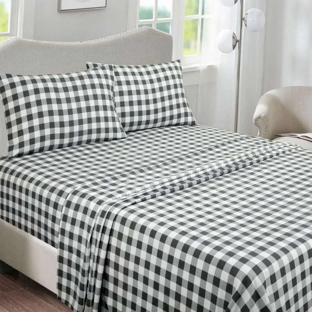 100% Cotton Printed Flannel Twin Bed Sheet Set