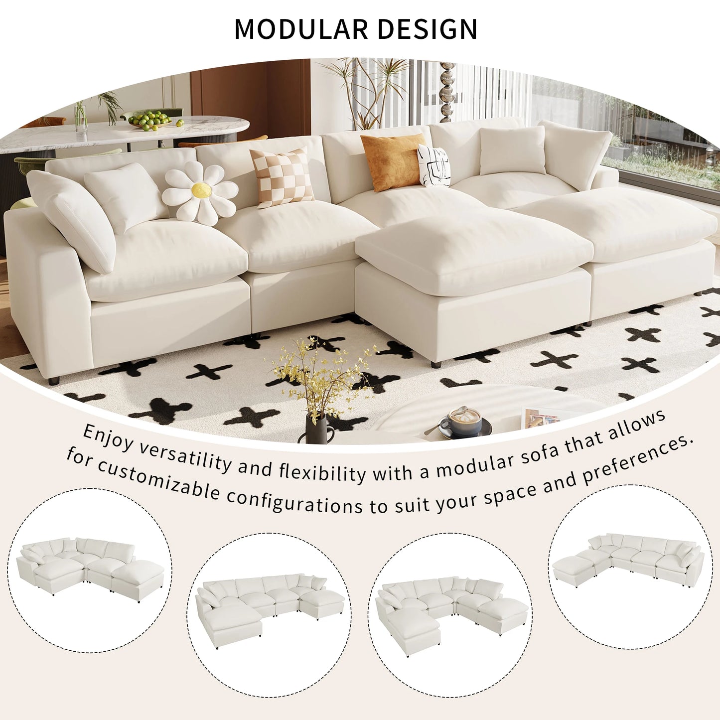 Modern Large U-Shape Sectional Sofa