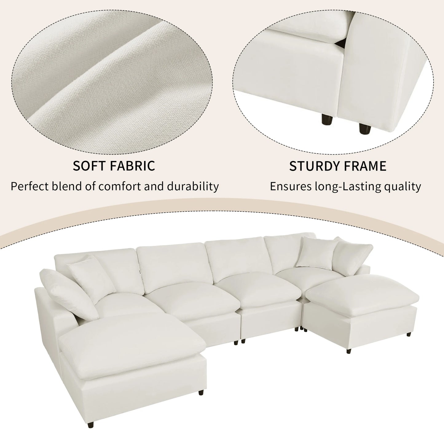 Modern Large U-Shape Sectional Sofa