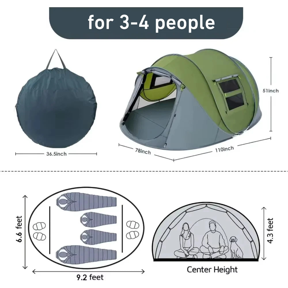 3-4 People Outdoor Pop Up Tent