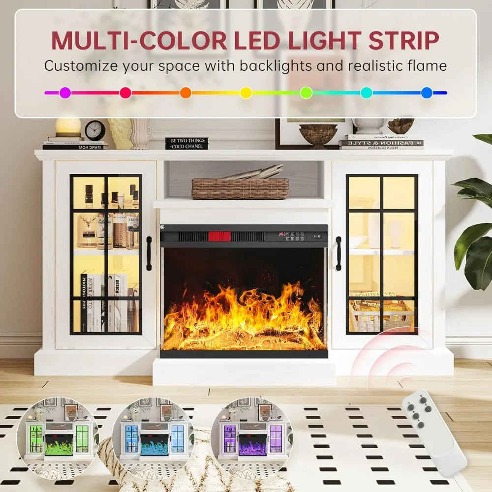 59'' Fireplace TV Stand, up to 65''
