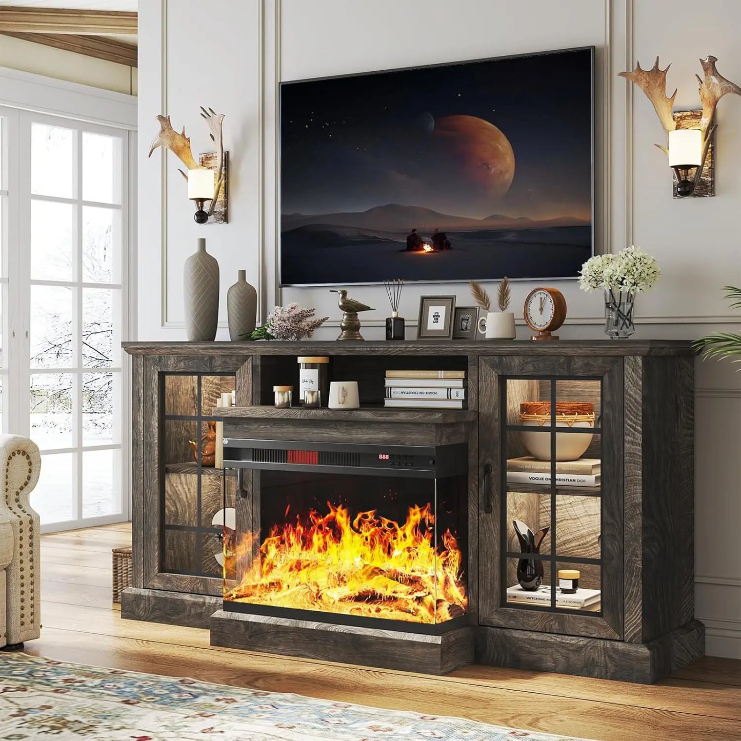 59'' Fireplace TV Stand, up to 65''