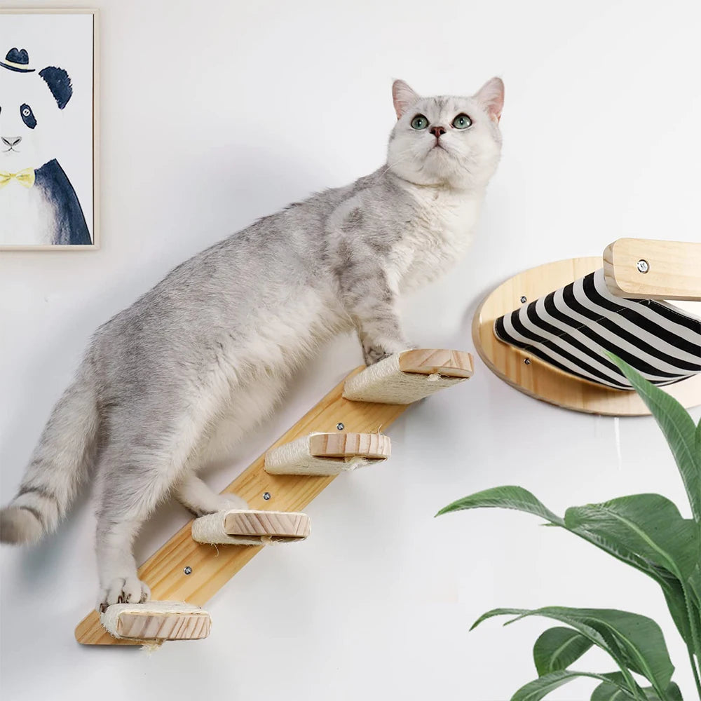 3Pcs Cat Climbing Shelf Perch w/Hammock