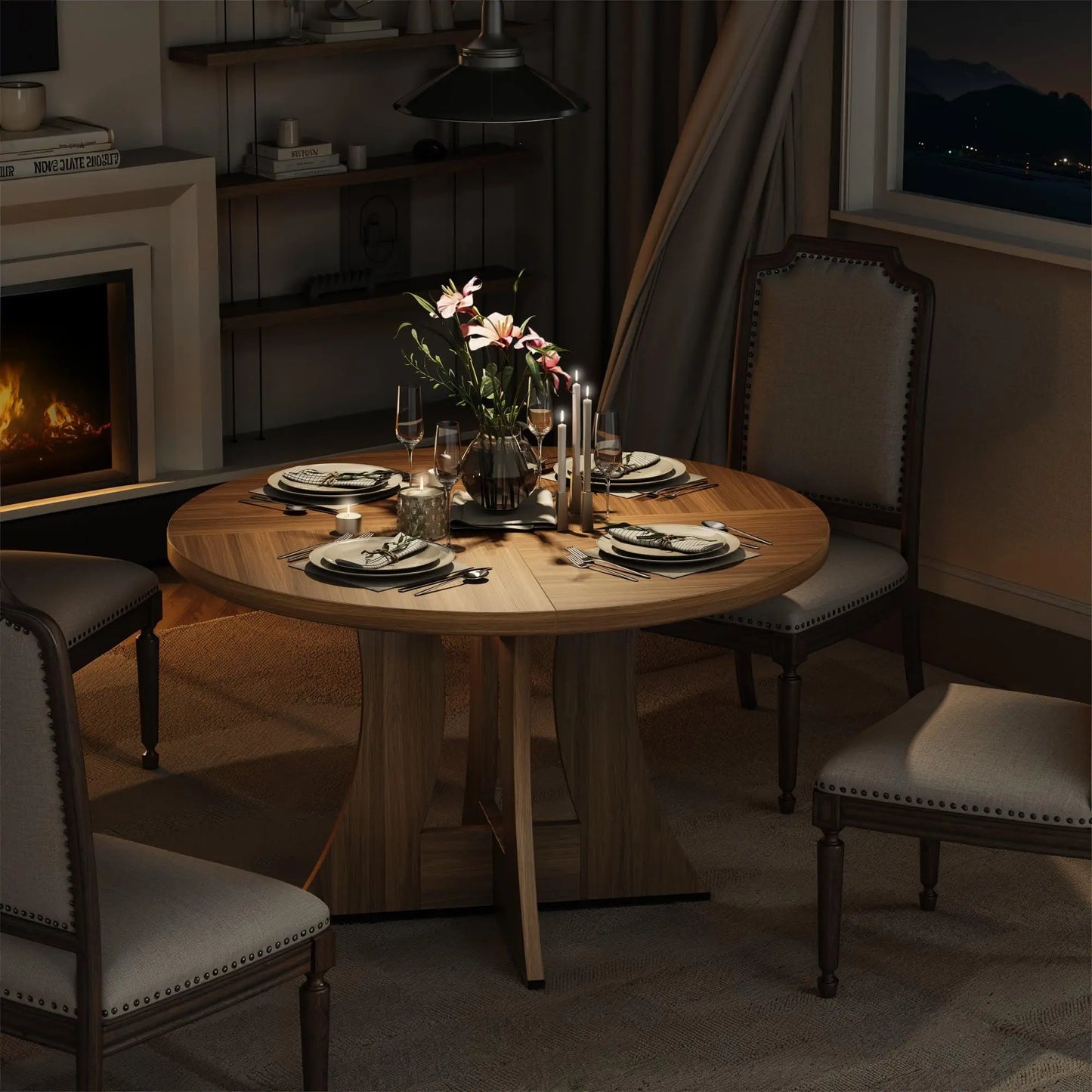 47.24" Round Dining Table for 4