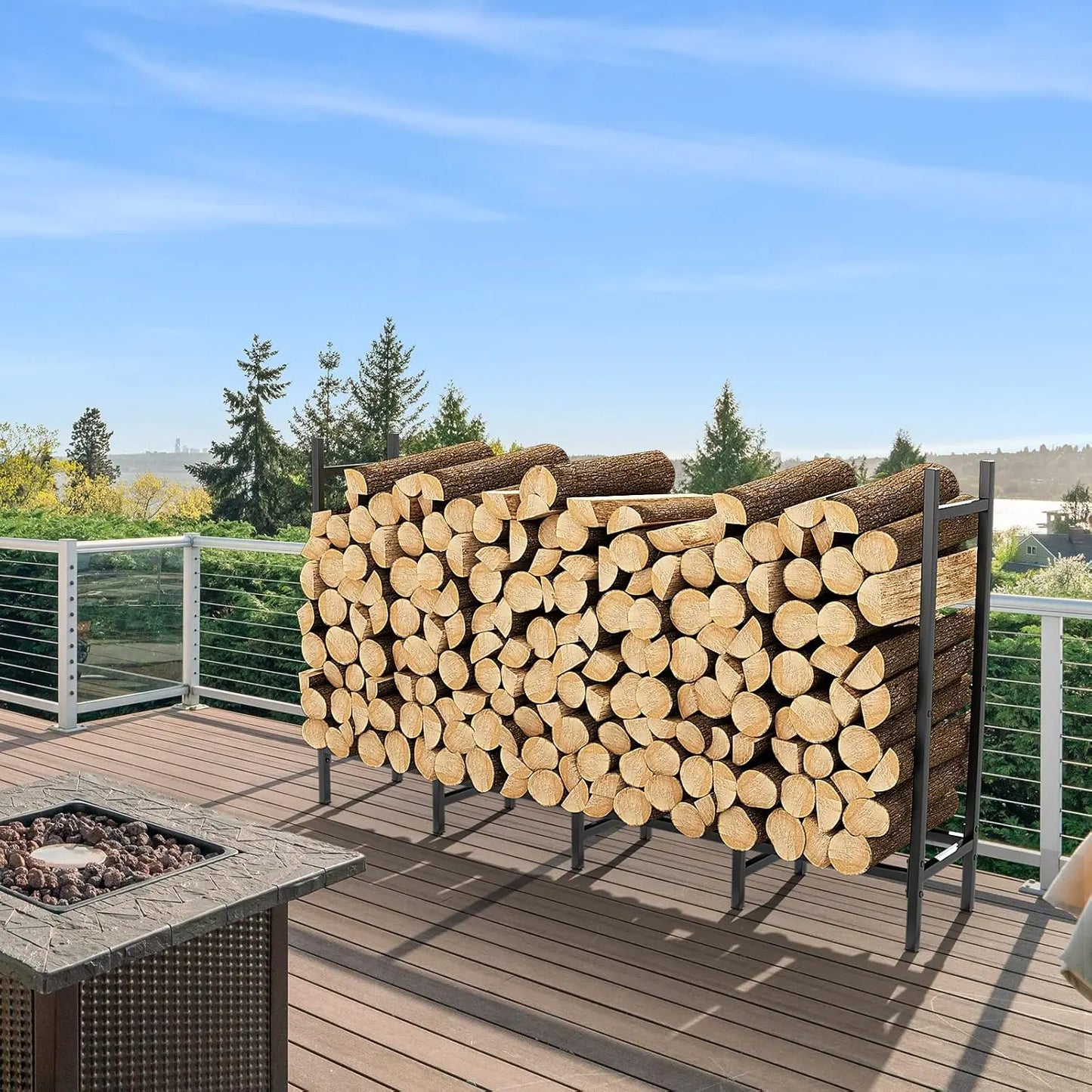 5.3-foot Adjustable Fire Log Stacking Rack
