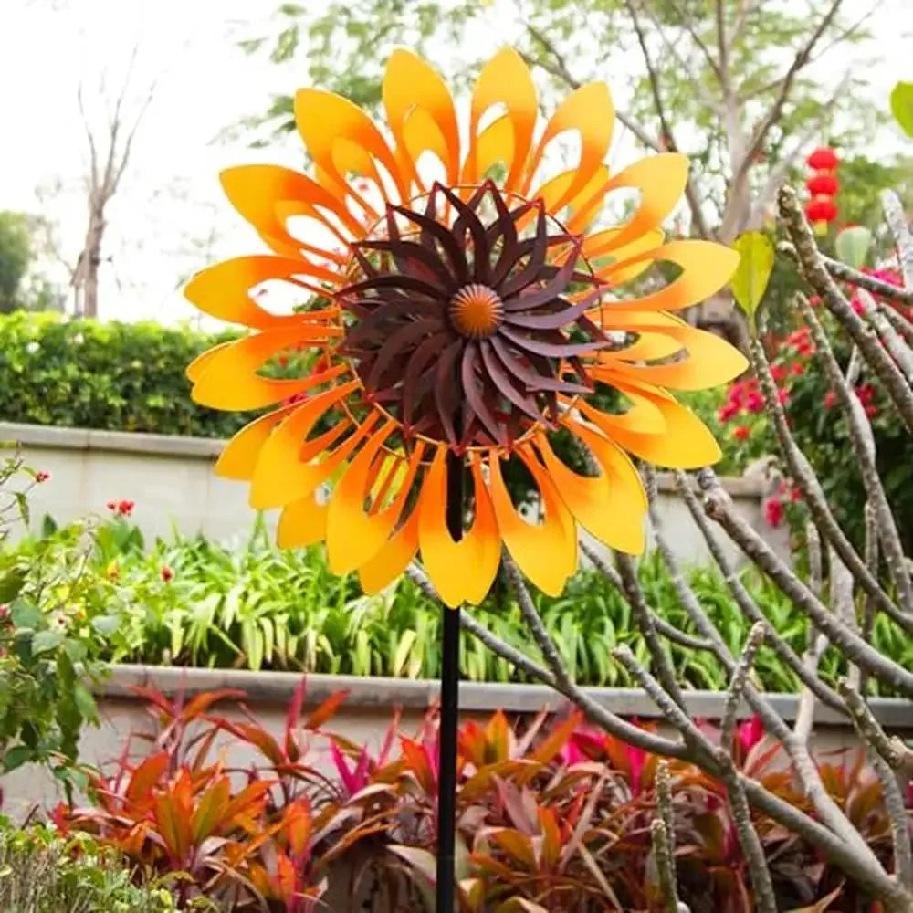 Sunflower Metal Kinetic Wind Spinner Large