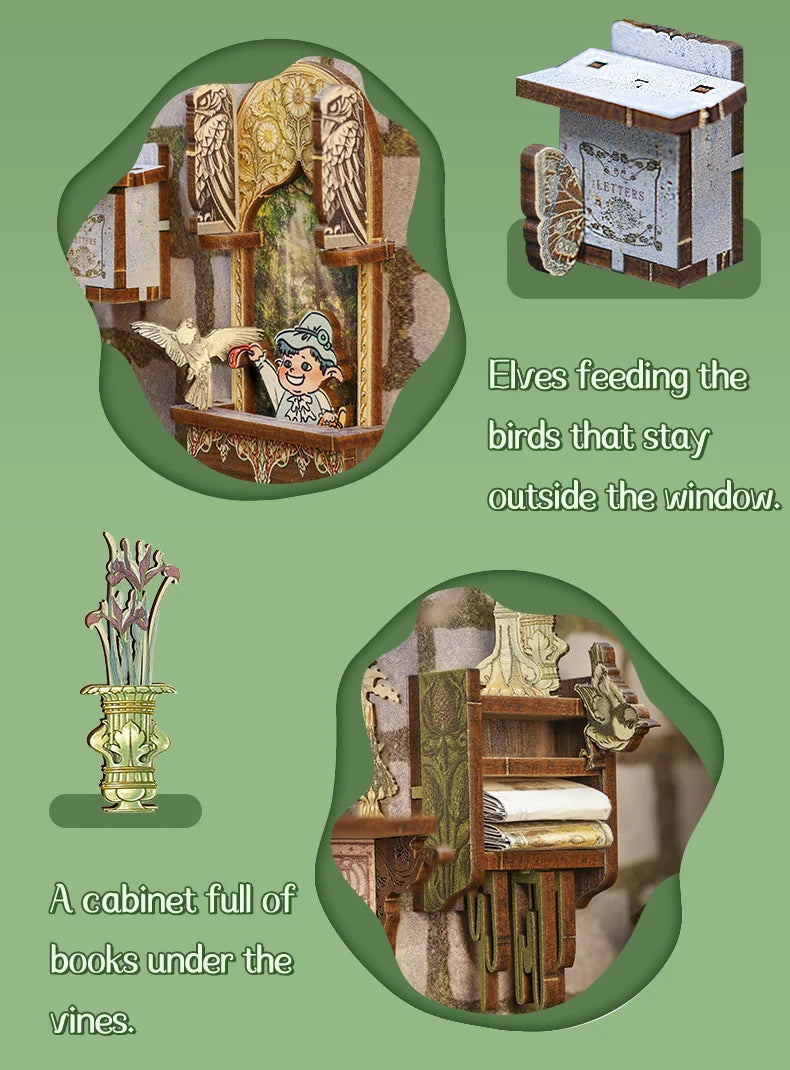 DIY Book Nook Kit Elven Paradise w/LEDs