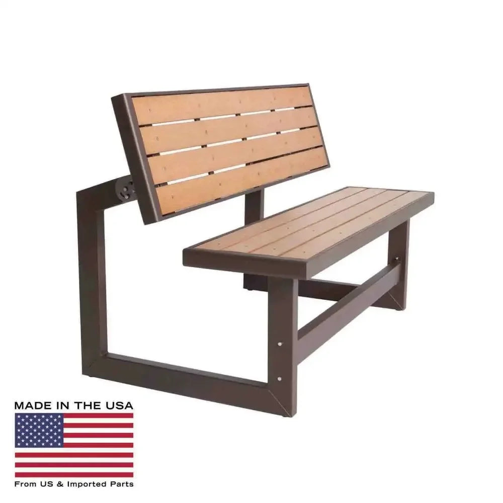 Wood Grain Convertible Patio Bench