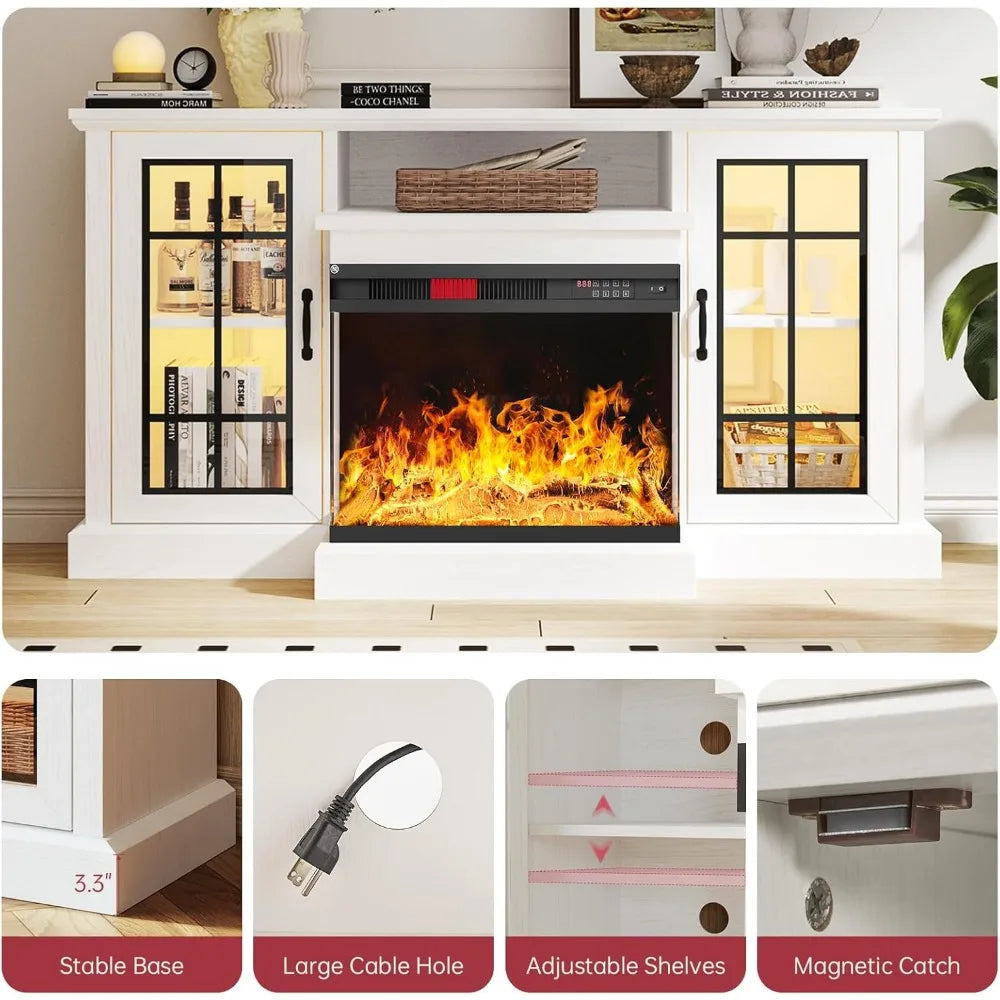 59'' Fireplace TV Stand, up to 65''