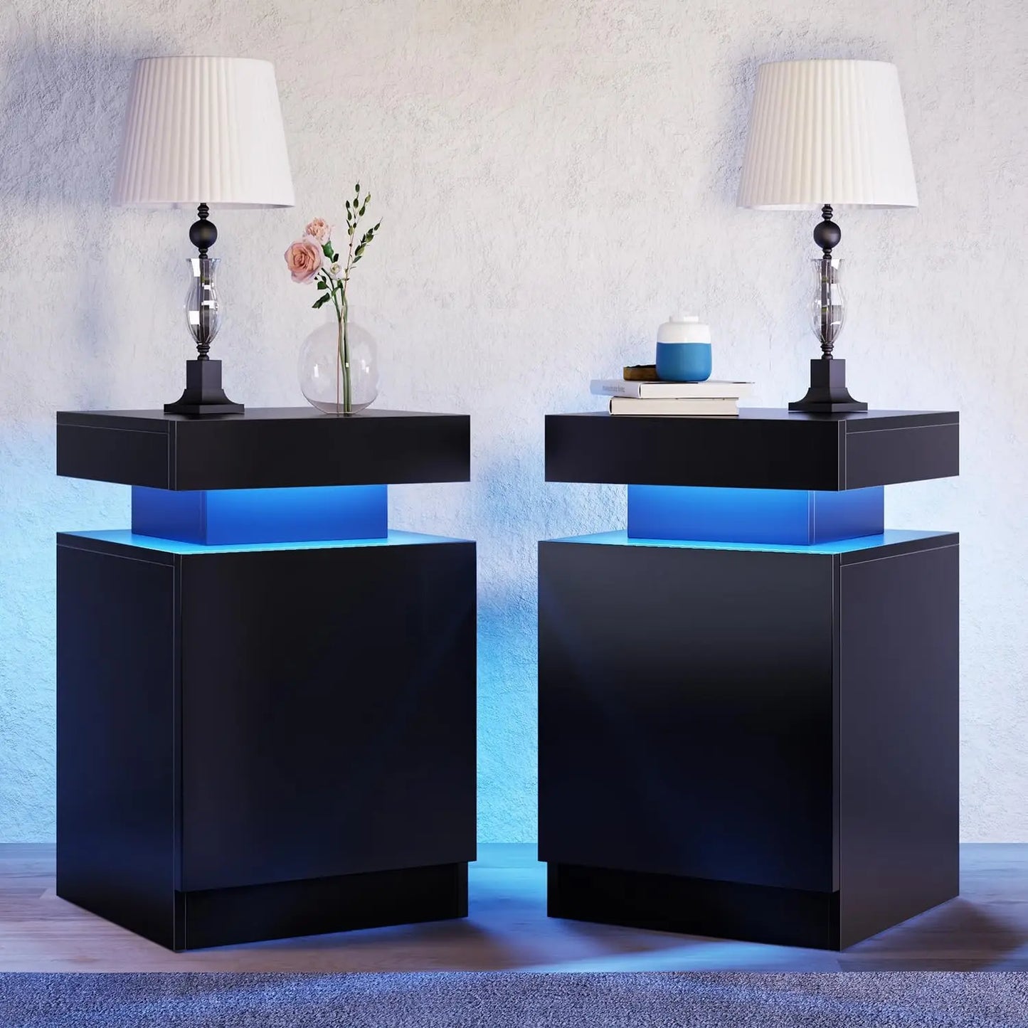 Modern Stylish Coffee & End Tables w/LED Lights