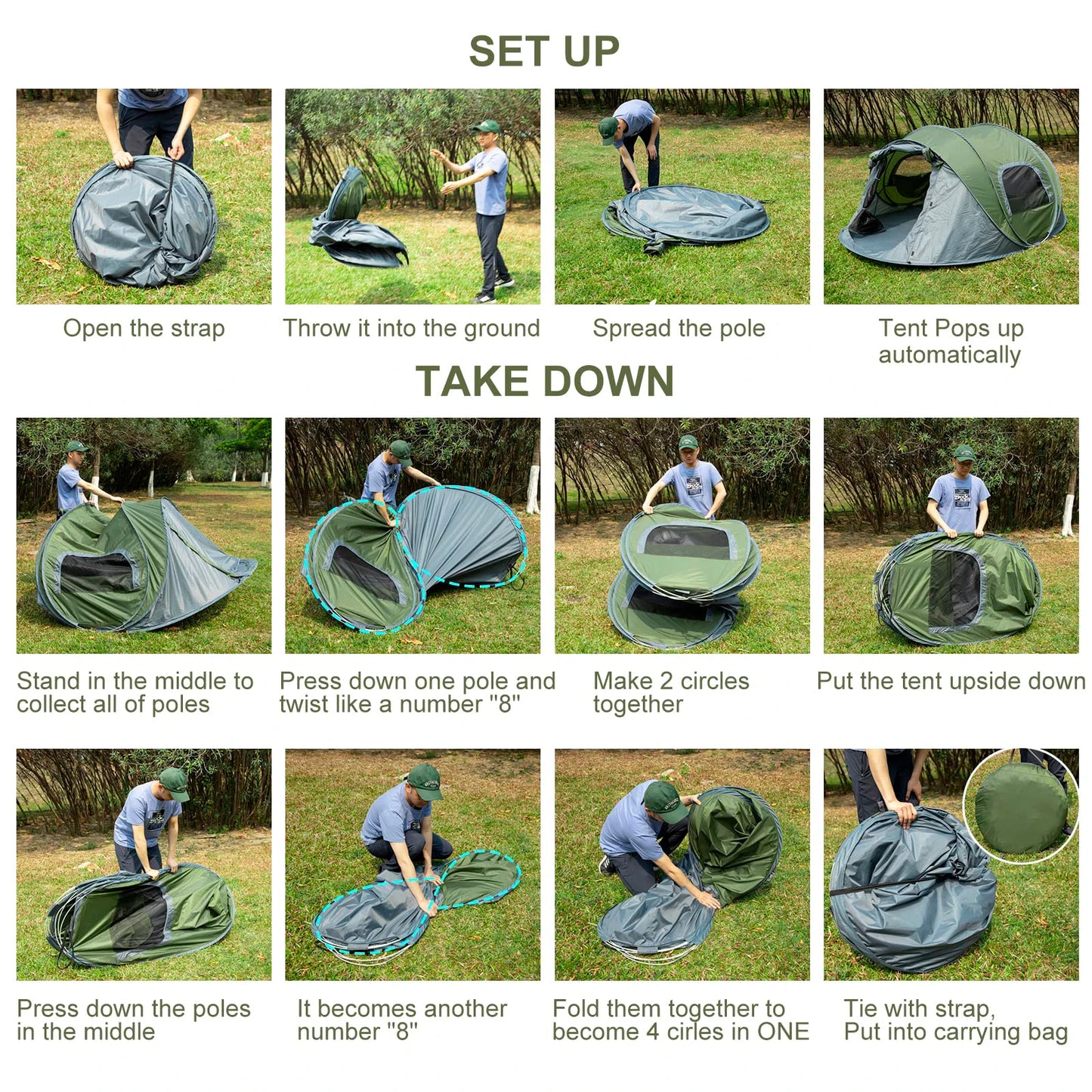 3-4 People Outdoor Pop Up Tent