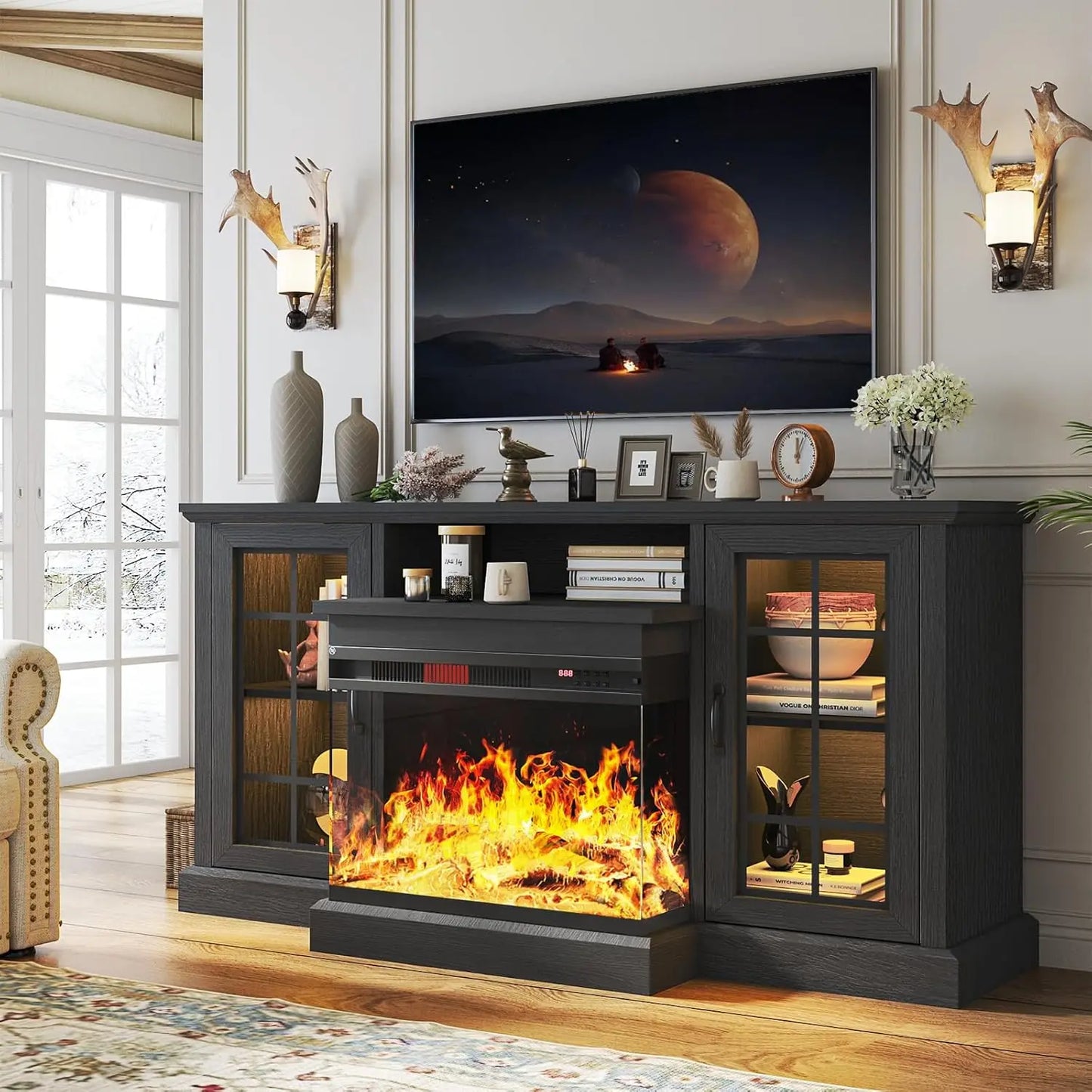 59'' Fireplace TV Stand, up to 65''