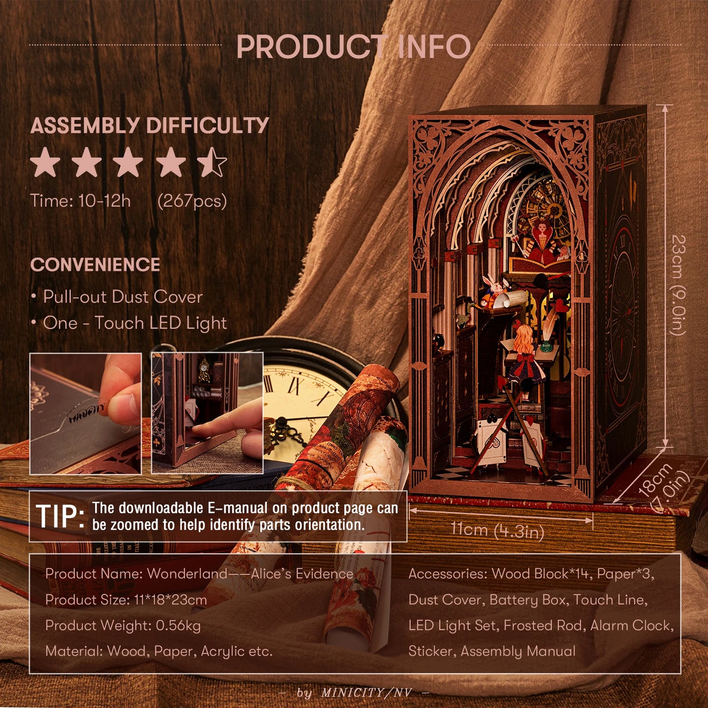 3D Book Nook Kit, DIY ππΉπΆπ°π²'π EππΆπ±π²π»π°π²