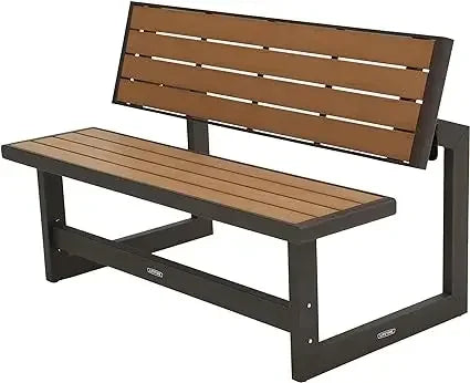 Wood Grain Convertible Patio Bench
