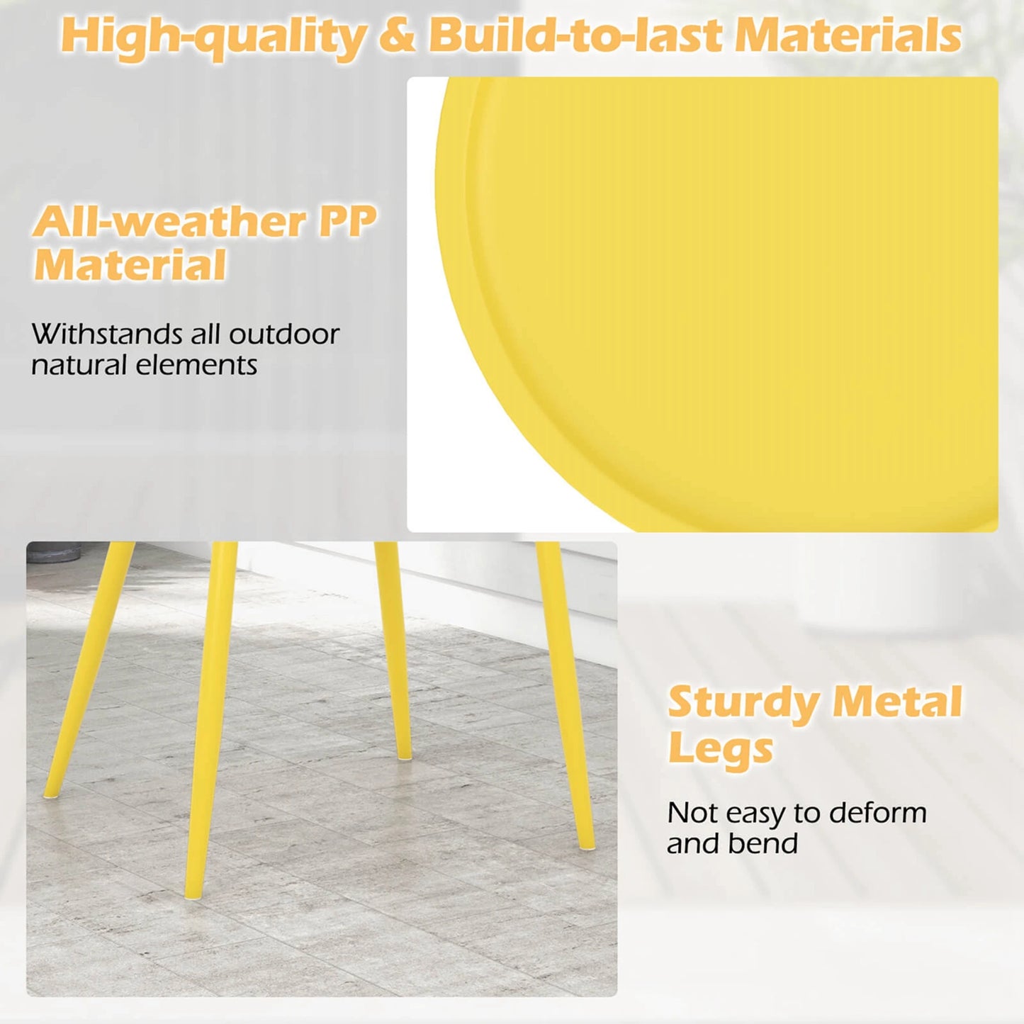 Yellow 3 Piece Patio Bistro Set