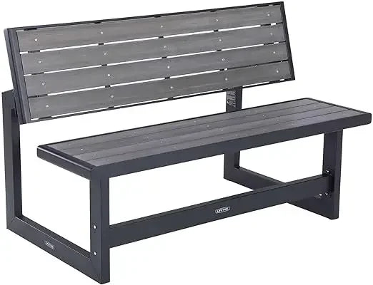 Wood Grain Convertible Patio Bench
