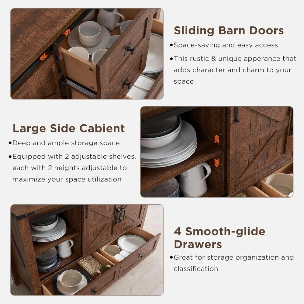 Farmhouse Sideboard Buffet Cabinet