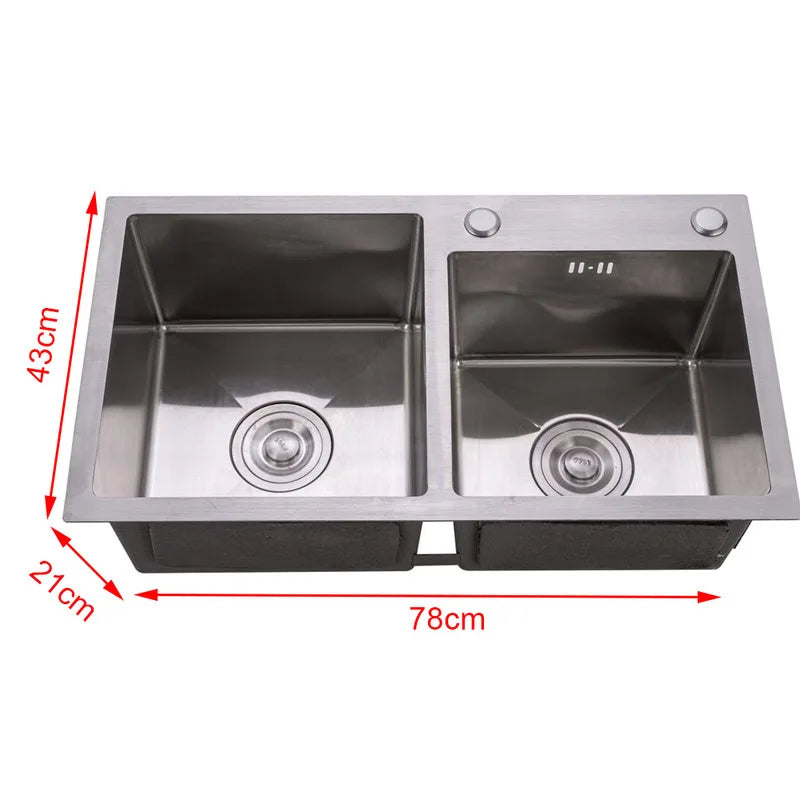 Stainless Steel Deep Double Sink