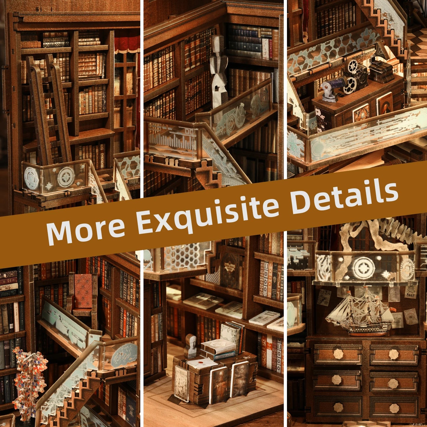 DIY Book Nook Kit Beyond Library w/LED Light