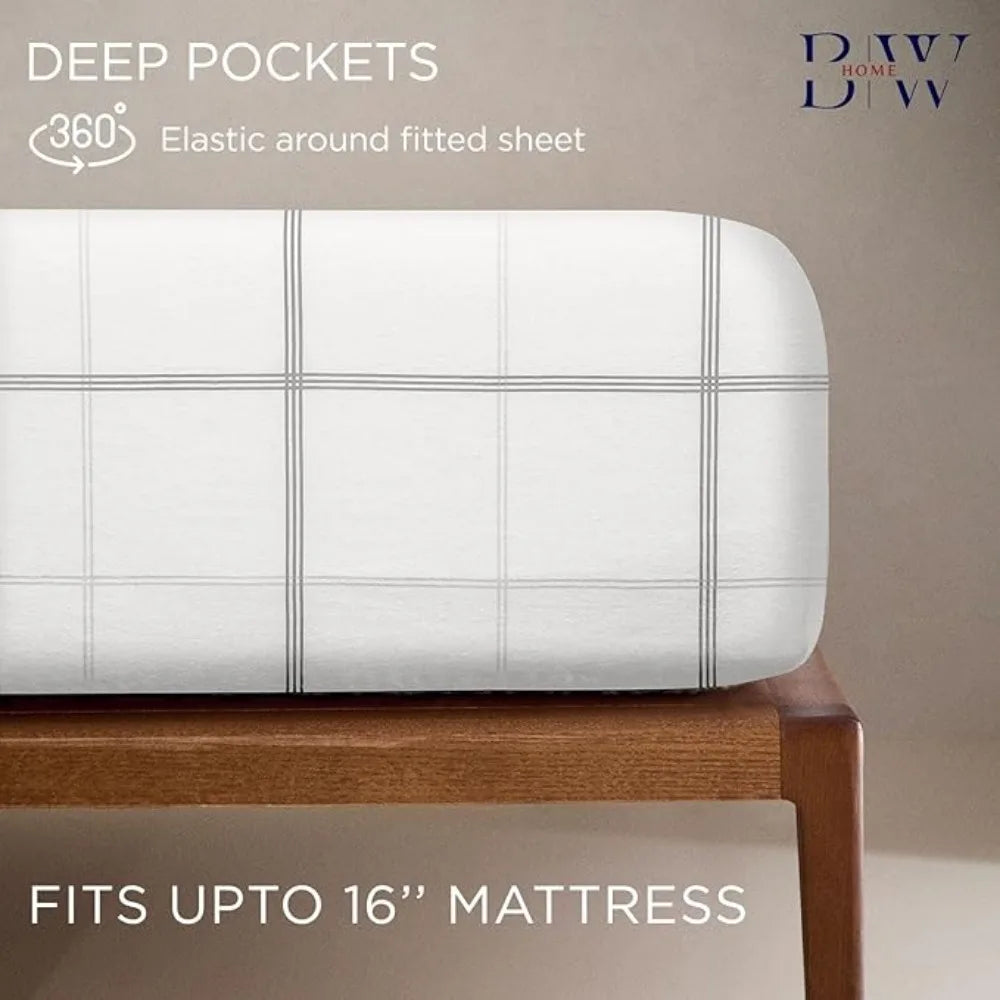 100% Cotton Printed Flannel Twin Bed Sheet Set