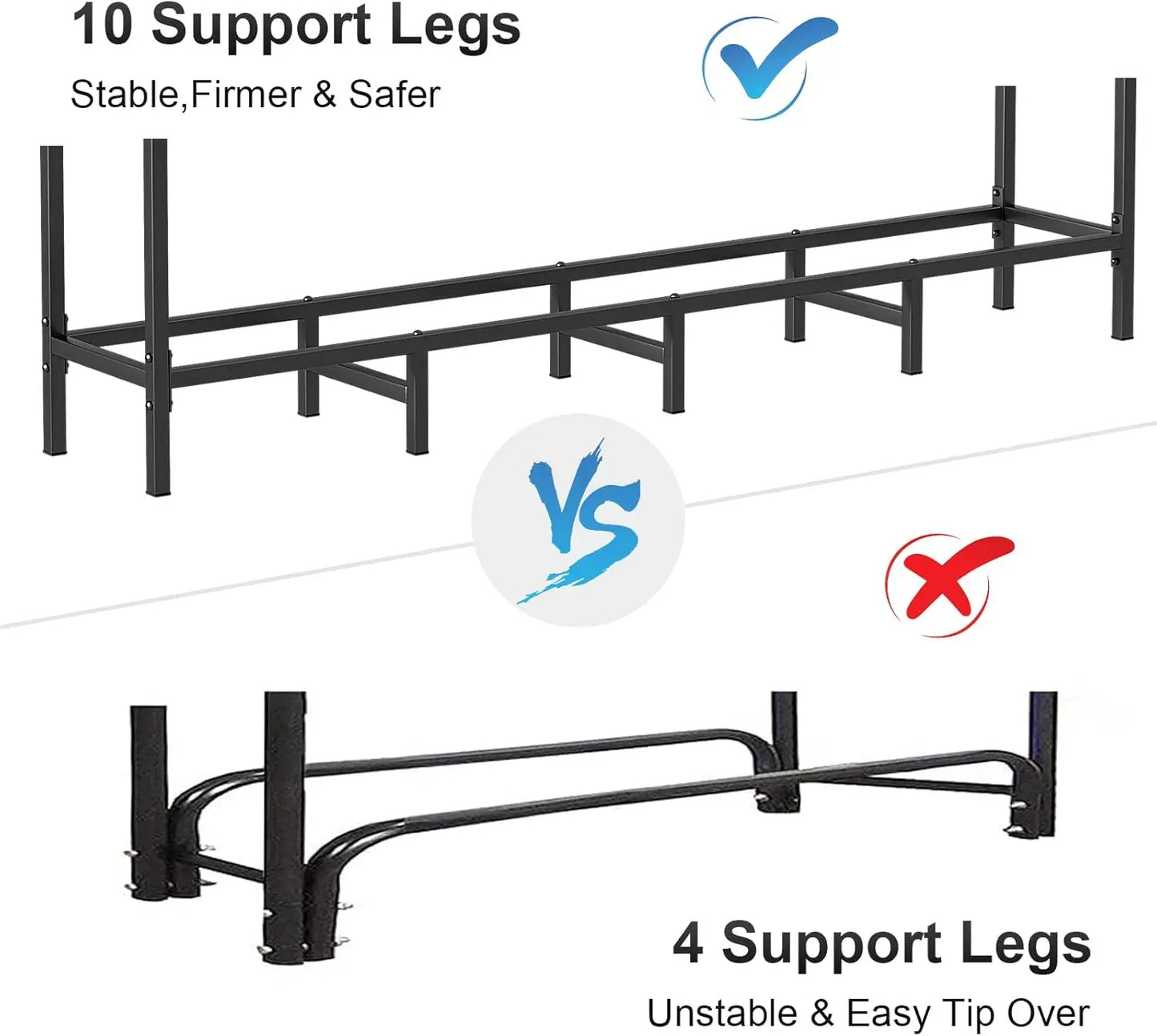 5.3-foot Adjustable Fire Log Stacking Rack