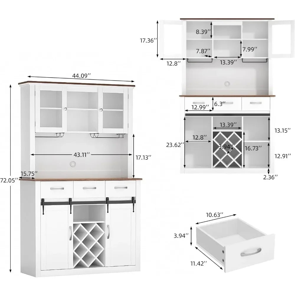 72" Tall Farmhouse Bar Cabinet