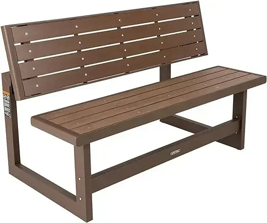Wood Grain Convertible Patio Bench