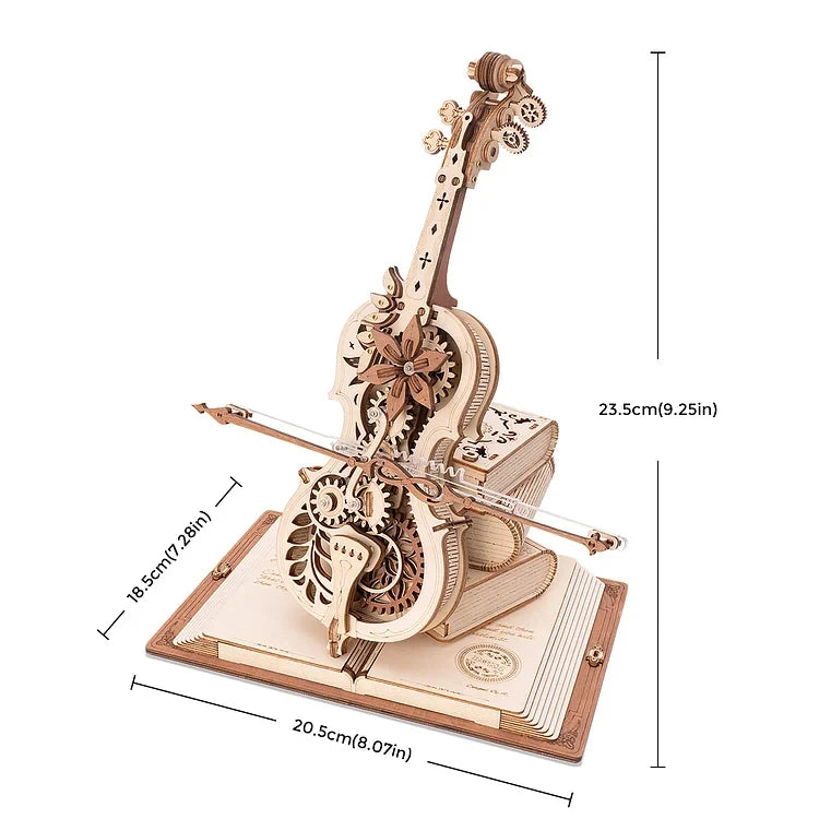 3D Wooden Puzzle Magic Cello Mechanical Music Box