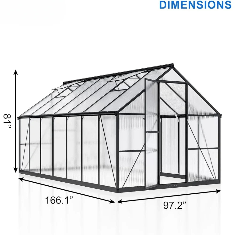 8x14 FT Greenhouse, Aluminum