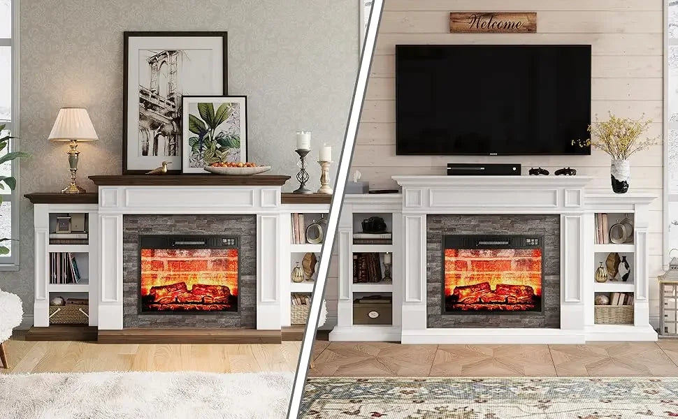 Fireplace TV Stand with Mantel 70", TVs Up To 80"